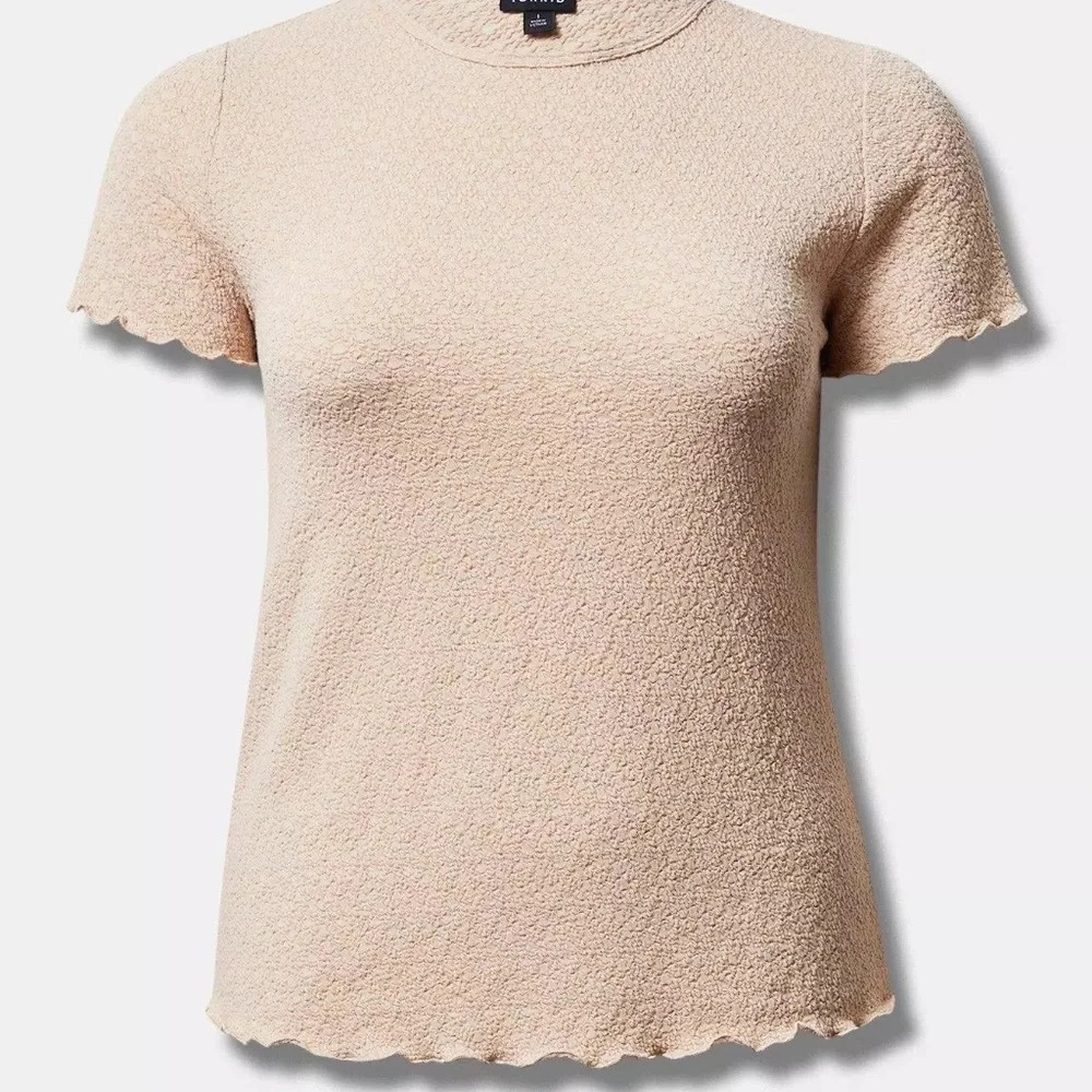TORRID Textured Crepe Jersey Crew Neck Tee